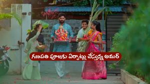 Nindu Noorella Saavasam Serial Today August 30th: ‘నిండు నూరేళ్ల సావాసం’ సీరియల్‌: గణపతి పూజలకు రెడీ చేసిన అమర్‌  