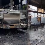Mehdipatnam accident: మెహదీపట్నం బస్టాప్‌లో RTC బస్సుకు మంటలు.. క్షణాల్లో బూడిద!