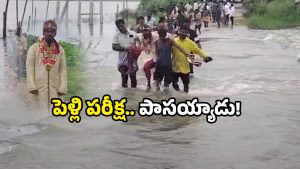Viral Video: వాగేమో ఉధృతం, గంటలో పెళ్లి.. వద్దన్నా వినని పెళ్లికొడుకు.. ఇలా దాటేశాడేంటి!
