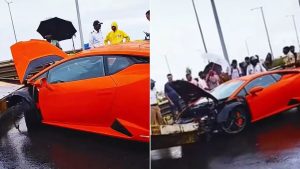 Lamborghini Crash: రూ.9 కోట్ల కారు ఫసక్.. డివైడర్‌ను ఢీకొని పప్పుచారు, ఎక్కడంటే?