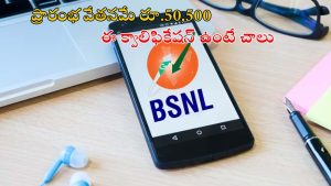 BSNL: బీఎస్ఎన్‌ఎల్ నుంచి ఉద్యోగ నోటిఫికేషన్.. నెలకు రూ.50,500 జీతం, ఇంకెందుకు ఆలస్యం బ్రో