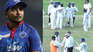 Prithvi Shaw: ముషీర్ ఖాన్ కాలర్ పట్టుకుని, బ్యాట్ తో కొట్టిన పృథ్వీ షా