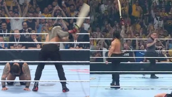 Roman Reigns vs Bronson reed: క్రికెట్ బ్యాట్ ప‌ట్టి చిత‌క‌బాదిన రోమన్ రీన్స్..బ‌లంగా బాదేసి మ‌రీ, కానీ చివ‌ర‌కు