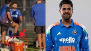 Harshit Rana : హర్షిత్ రాణాకు ఎంత బ‌లుపు..రోహిత్ శ‌ర్మ ముందే కాలు ఎత్తి మ‌రీ
