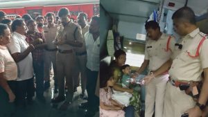 Heavy Rains: భారీ వర్షాలు.. రైళ్లలో చిక్కుకున్న ప్రయాణికులను ఆదుకున్న పోలీసులు