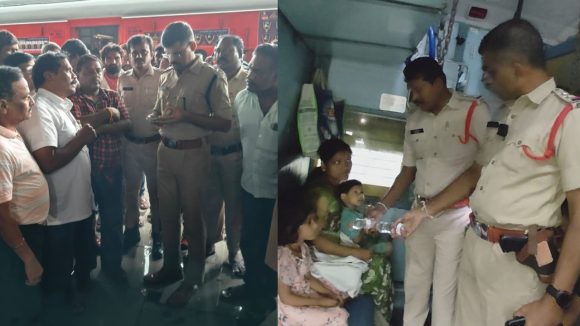 Heavy Rains: భారీ వర్షాలు.. రైళ్లలో చిక్కుకున్న ప్రయాణికులను ఆదుకున్న పోలీసులు Heavy Rains: భారీ వర్షాలు.. రైళ్లలో చిక్కుకున్న ప్రయాణికులను ఆదుకున్న పోలీసులు