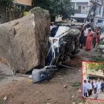 Hyderabad News: హైదరాబాద్‌లో విరిగిపడిన కొండచరియలు.. రోడ్డుపైకి దూసుకొచ్చిన భారీ బండరాయి