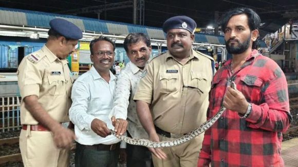 Python on Train: నడుస్తున్న రైలులో కలకలం రేపిన కొండ చిలువ Python on Train: నడుస్తున్న రైలులో కలకలం రేపిన కొండ చిలువ