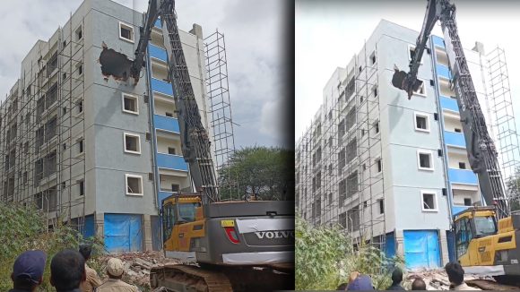 Hydra Demolishing: మియాపూర్‌లో హైడ్రా దూకుడు.. ఐదు అంతస్తులు చూస్తుండగానే నేలమట్టం