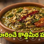 Kothmira Pachadi: నోరూరించే కొత్తిమీర పచ్చడి.. సింపుల్‌గా ఇలా తయారు చేయండి !