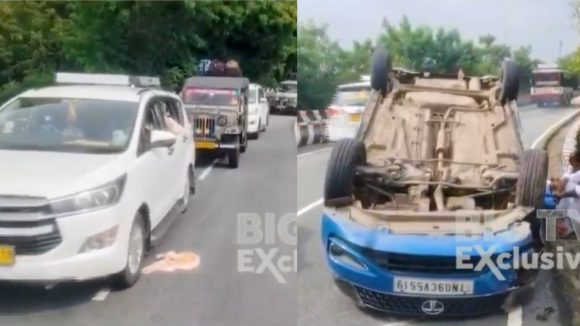 Tirumala Accident: బ్రేక్ ఫెయిల్..  తిరుమల ఘాట్ రోడ్డులో  కారు బోల్తా