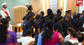 GHMC Council Meeting: జీహెచ్ఎంసీ కౌన్సిల్ సమావేశం రచ్చ రచ్చ.. బీజేపీ, మజ్లిస్ మధ్య తోపులాట