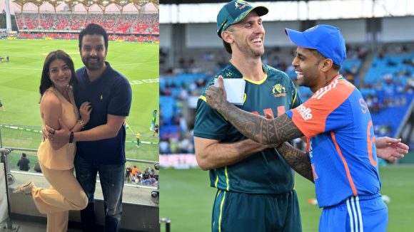 Kajal Aggarwal: టీమిండియా మ్యాచ్ కు కాజ‌ల్‌..భ‌ర్త‌ను హ‌గ్ చేసుకుని మ‌రీ, ఆస్ట్రేలియా టార్గెట్ ఎంతంటే