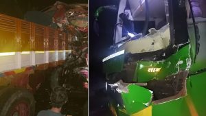 Adilabad News: ప్రైవేటు బస్సు-లారీ ఢీ.. ఆదిలాబాద్ జిల్లాలో అర్థరాత్రి ప్రమాదం