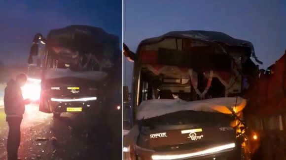 Road Accident: లారీని ఢీ కొట్టిన ప్రైవేటు ట్రావెల్ బస్సు, స్పాట్‌‌లో డజను మంది, ఆపై ఇద్దరు