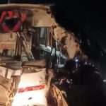 Road Accident: లారీని ఢీకొట్టిన ట్రావెల్స్ బస్సు.. నుజ్జైన ముందుభాగం, నందిగామలో ఘోర రోడ్డు ప్రమాదం