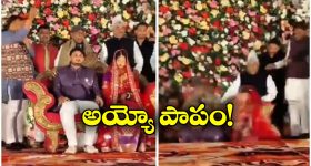 Viral Video: కొత్త జంటను ఆశీర్వదించేందుకు స్టేజి ఎక్కిన నాయకులు, ఒక్కసారిగా కుప్పకూలడంతో..