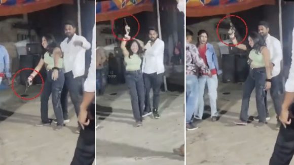 Viral Video: బావలూ బావలూ సయ్యా.. తుపాకీతో మహిళ డాన్స్,  బుక్కైన ముగ్గురు పోలీసులు