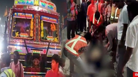 Kurnool Lorry Accident: కర్నూల్‌లో ఘోర రోడ్డు ప్రమాదం.. అక్కడికక్కడే ఇద్దరు మృతి..