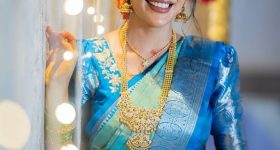 Supritha : బ్లూ శారీలో సుప్రిత ఎంత అందంగా ఉందో.. కుర్రాళ్ళు ఫిదా...