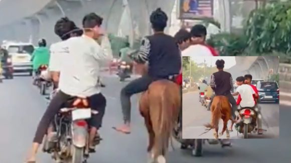 Hyderabad News: నడి రోడ్డుపై గుర్రపు స్వారి.. రాజేంద్ర నగర్‌లో చప్రీగాళ్ల పిల్ల చేష్టలు, వీడియో వైరల్