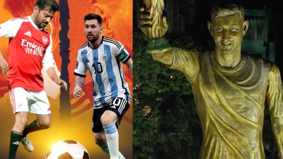 Messi Meets Revanth: మెస్సీతో సీఎం రేవంత్ ఫుట్ బాల్ మ్యాచ్ కు సర్వం సిద్ధం, 70 అడుగుల విగ్రహం