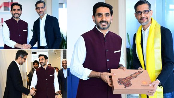 Minister Lokesh In US:  అమెరికాలో బిజీగా మంత్రి నారాలోకేష్..  గూగుల్ సీఈవో సుందర్ పిచాయ్‌తో భేటీ