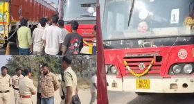 Sangareddy district: ర్యాష్ డ్రైవింగ్.. స్కూల్ విద్యార్థులకు తప్పిన పెను ప్రమాదం