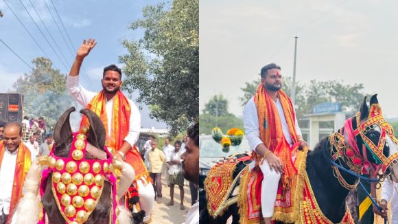 Sarpanch Nominations: గుర్రంపై వచ్చి నామినేషన్ దాఖలు చేసిన సర్పంచ్ అభ్యర్థి