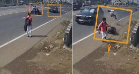 Road Accident: విజయవాడలో ఘోర రోడ్డు ప్రమాదం.. గాల్లో ఎగిరిన బైకర్లు, ఇదిగో సీసీటీవీ ఫుటేజ్