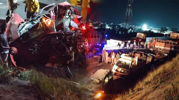 Road Incident: మహబూబ్‌నగర్ జిల్లాలో హైవేపై వ్యాన్‌ బీభత్సం.. కారు, ఆటో నుజ్జునుజ్జు