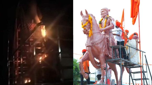 Warangal: వరంగల్‌లో హై టెన్షన్.. ఛత్రపతి శివాజీ విగ్రహానికి నిప్పు..