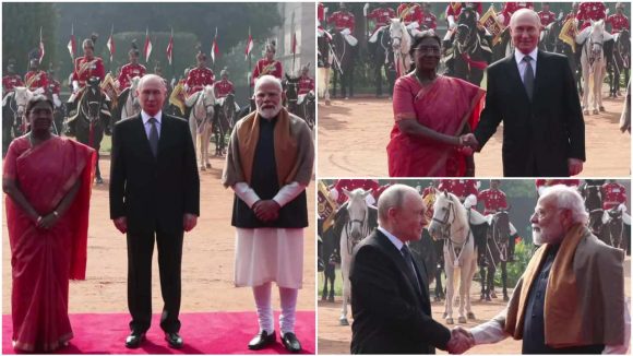 Putin India Visit: రాష్ట్రపతి భవన్‌ లో పుతిన్‌కు సాదర స్వాగతం, కాసేపట్లో ప్రధాని మోడీతో కీలక చర్చలు