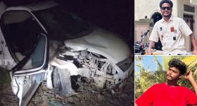 Car Accident:  ఘోర రోడ్డు ప్రమాదం.. విద్యుత్ స్తంభాన్ని ఢీ కొట్టిన కారు, మద్యం మత్తులో యువకులు