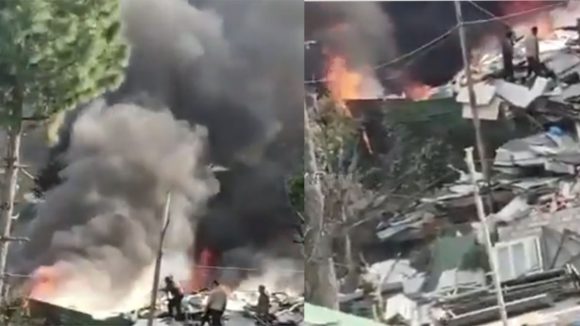 Fire Accident: ఆర్మీ క్యాంప్‌లో భారీ అగ్ని ప్రమాదం..  ఎగిసిపడుతున్న మంటలు