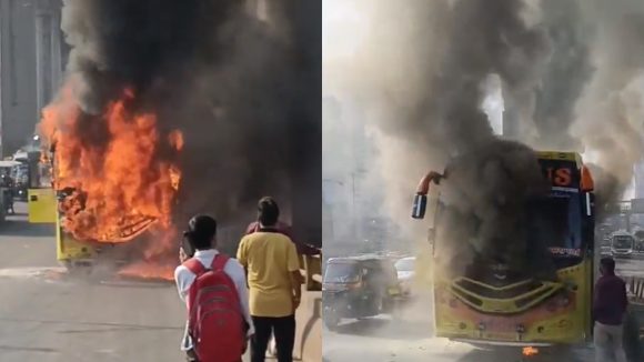 Fire Accident: తృటిలో తప్పిన ప్రమాదం.. ప్రయాణికులు దిగిన కొద్దిసేటికే అగ్నికి ఆహుతైన ప్రైవేట్ బస్సు