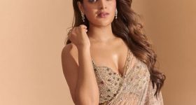 Nidhi Agarwal :  చీరలో మెరిసిపోతున్న నిధి.. ప్రభాస్ బ్యూటీ అందాలు కేక..