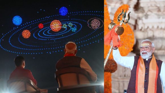 Gujarat: సోమనాథ్ ఆలయంపై దాడికి వెయ్యేళ్లు.. త్రిశూలంతో ప్రధాని మోదీ.. అబ్బురపరిచిన డ్రోన్‌ షో