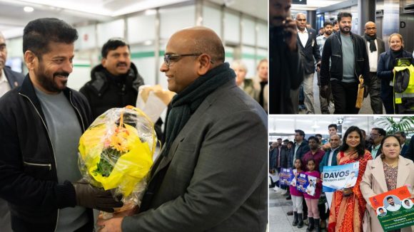 Zurich Airport : జ్యురిచ్‌కు చేరుకున్న రేవంత్ టీమ్.. ఎయిర్‌పోర్టులో రాయబారి-తెలుగు ప్రజల ఘనస్వాగతం