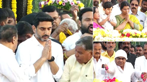 Hyderabad: ఎన్టీఆర్ వర్ధంతి నేడు.. నివాళులు అర్పించిన కుటుంబసభ్యులు, మనవళ్లు లోకేష్-కల్యాణ్‌రామ్