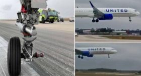 United Flight: విమానం ల్యాండింగ్‌లో ఊడిన టైర్లు.. తప్పిన ప్రమాదం, వీడియో వైరల్