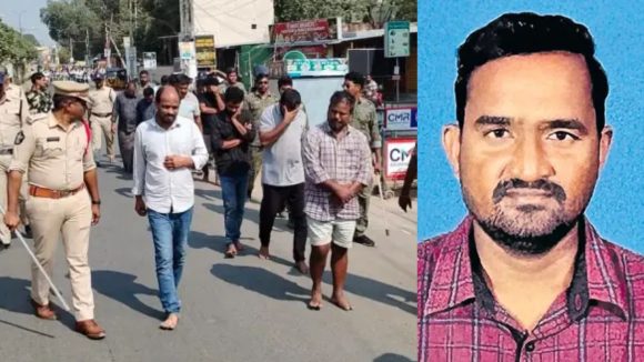 Allipudi Murder Case: తెదేపా కార్యకర్త హత్య కేసులో నిందితులను రోడ్డుపై నడిపించిన పోలీసులు!