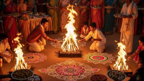 Sankranti Festival: తెలుగు రాష్ట్రాల్లో సంక్రాంతి శోభ.. అర్ధరాత్రి నుంచే భోగి మంటలు.. సీఎంల శుభాకాంక్షలు