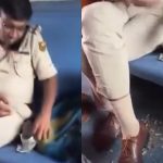 Zero Civic Sense: రైలులో పోలీస్ అధికారి ‘చెత్త’ పని.. వీడియో వైరల్