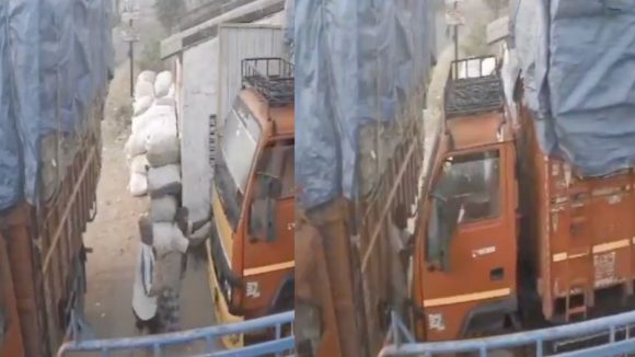 CCTV Viral Video: కదులుతున్న లారీని ఆపబోయి వృద్ధుడు మృతి.. ఒళ్లు గగుర్పొడిచే వీడియో!