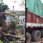 Lorry Accident: హుజూరాబాద్‌లో లారీ బీభత్సం.. డ్రైవర్‌కు ఫిట్స్ రావడంతో.. దుకాణాల్లోకి దూసుకెళ్లి