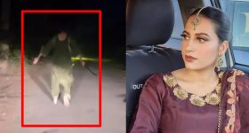 Viral Video: తెగించిన ఎన్నారై మహిళ.. ఖడ్గంతో నడిరోడ్డుపై.. దెబ్బకు వారంతా పరుగో పరుగు, వీడియో వైరల్