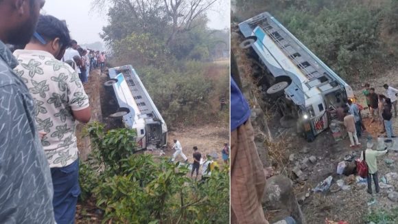 RTC Bus Accident: ఘోర రోడ్డు ప్రమాదం.. లోయలో పడిన ఆర్టీసీ బస్సు,  ఆదిలాబాద్ జిల్లాలో ఘటన