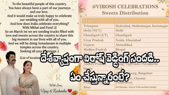 Virosh Wedding: దేశవ్యాప్తంగా విరోష్ వెడ్డింగ్ వేడుకలు.. ఈ నగరాల్లో అన్నదానాలు, స్వీట్ల పంపకం