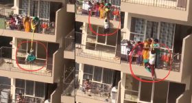 Mother Endangers Son: షాకింగ్ వీడియో.. చీర కోసం కొడుకును 4వ అంతస్తు నుంచి వేలాడదీసిన తల్లి!